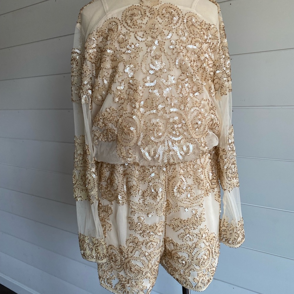 Beaded white romper